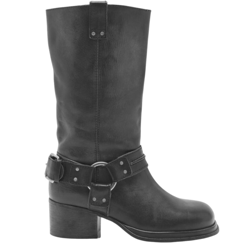 NEW FREE PEOPLE women's anok harness boot in black distressed